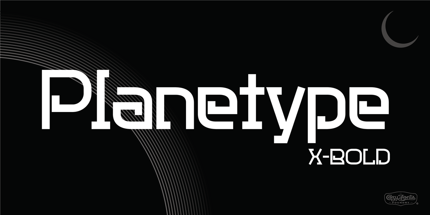 Ejemplo de fuente Planetype X Bold